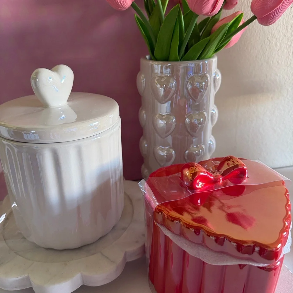 Valentine’s Day Red Heart & white canister